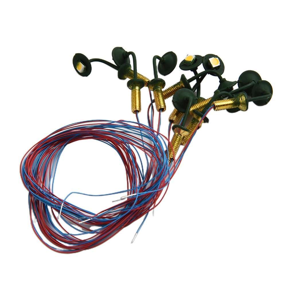 10 X OO / HO Scale Street Bracket Light Model Wall Lamp Posts LED Building