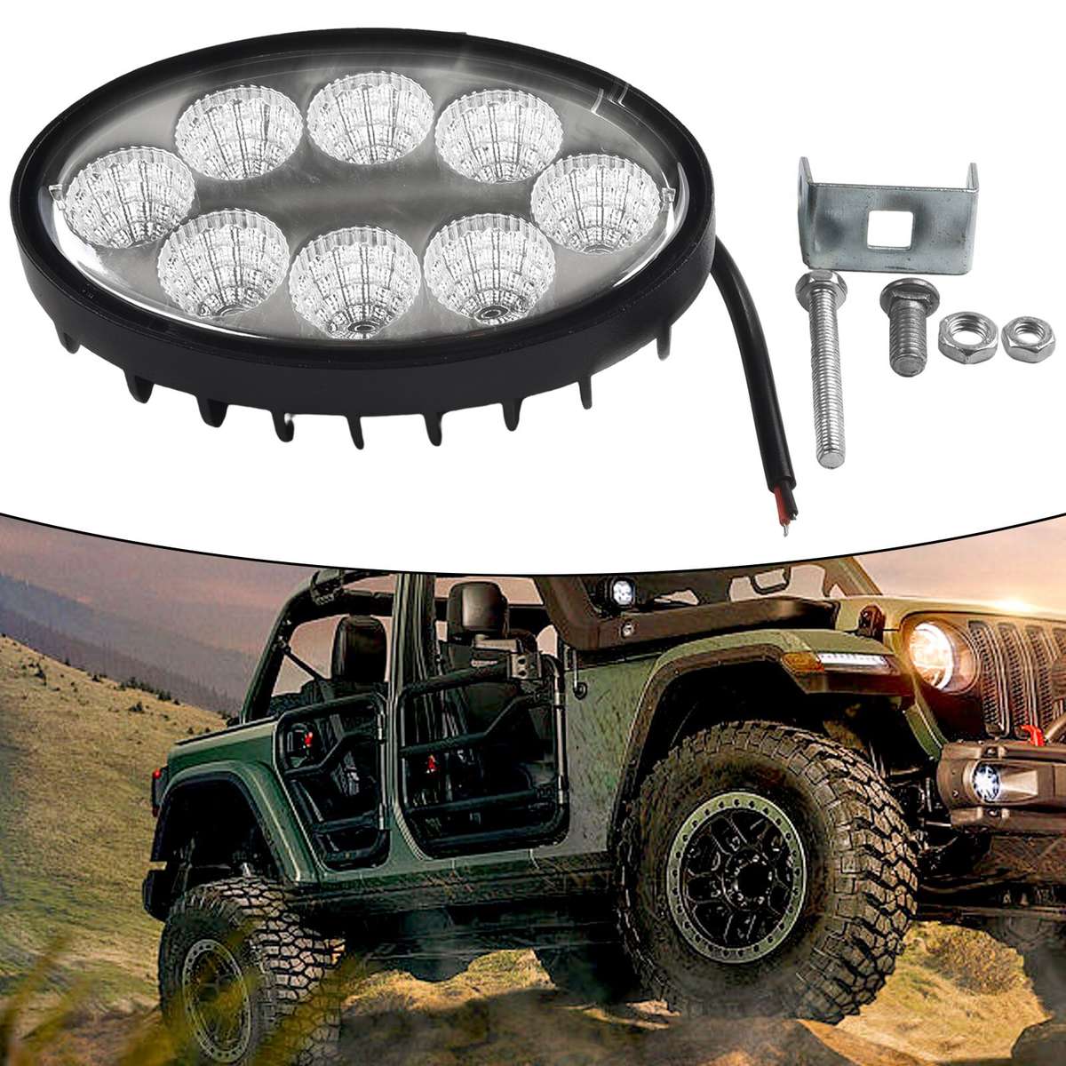 Oval LED Fog Light Work Lamp Tractor Beam 12V 24V Waterproof Practical