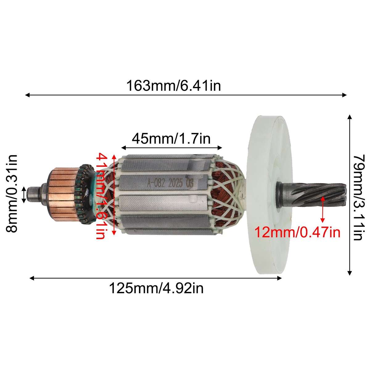 AC220V-240V Armature Rotor Anchor Replacement For Electric Rotary Hammer HM0810