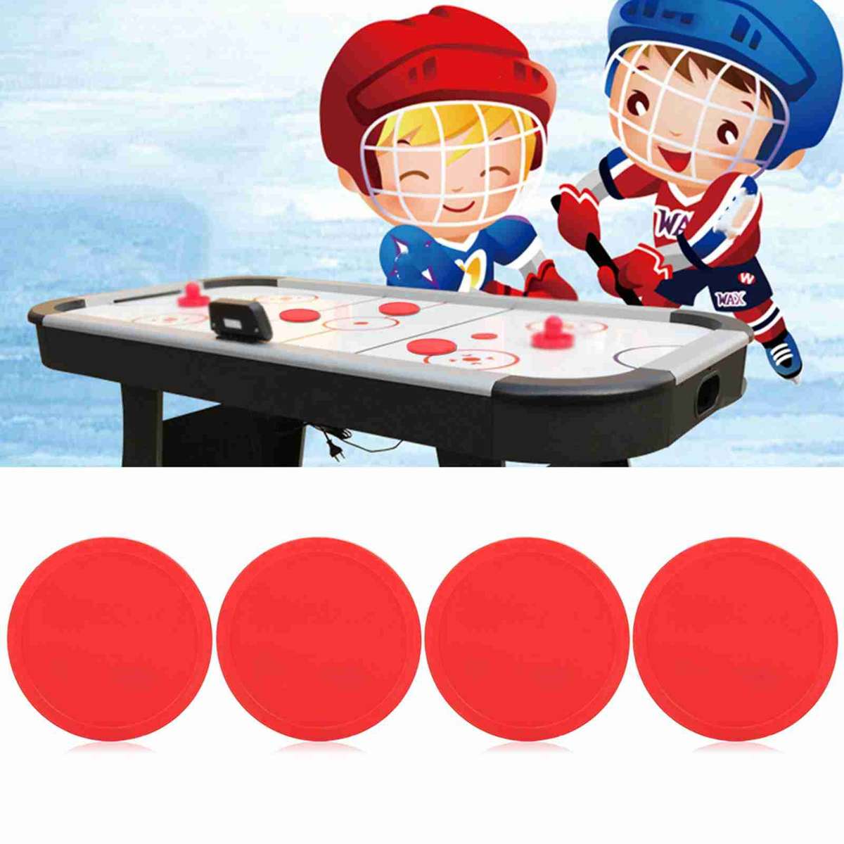 (L)4 Pcs Plastic Air Ice Hockey Pucks Piece Replaceable For Tables Game CH