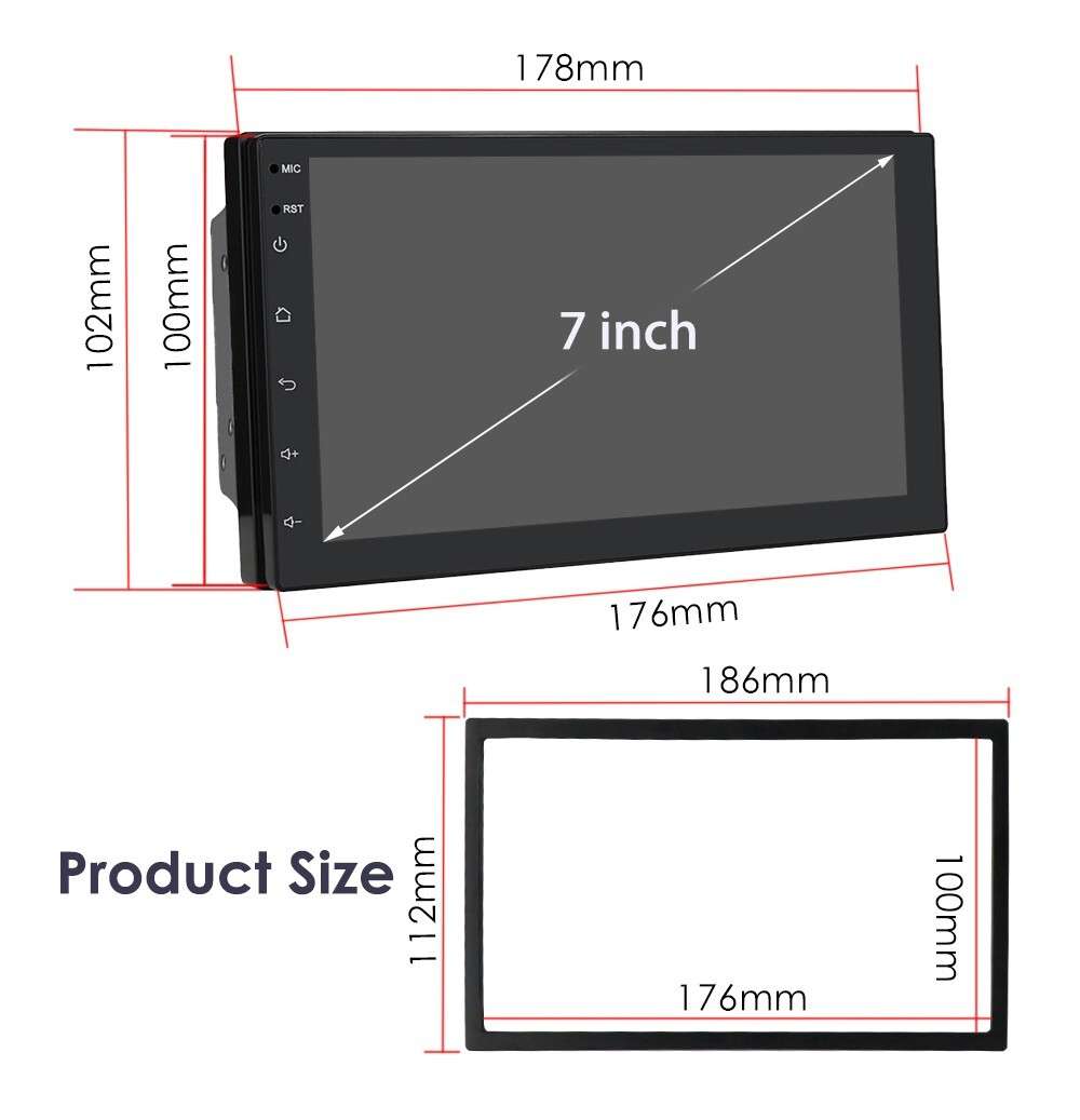 Android 8Core Double 2Din 7" IPS Car Stereo Radio GPS Navigation CarPlay DSP RDS