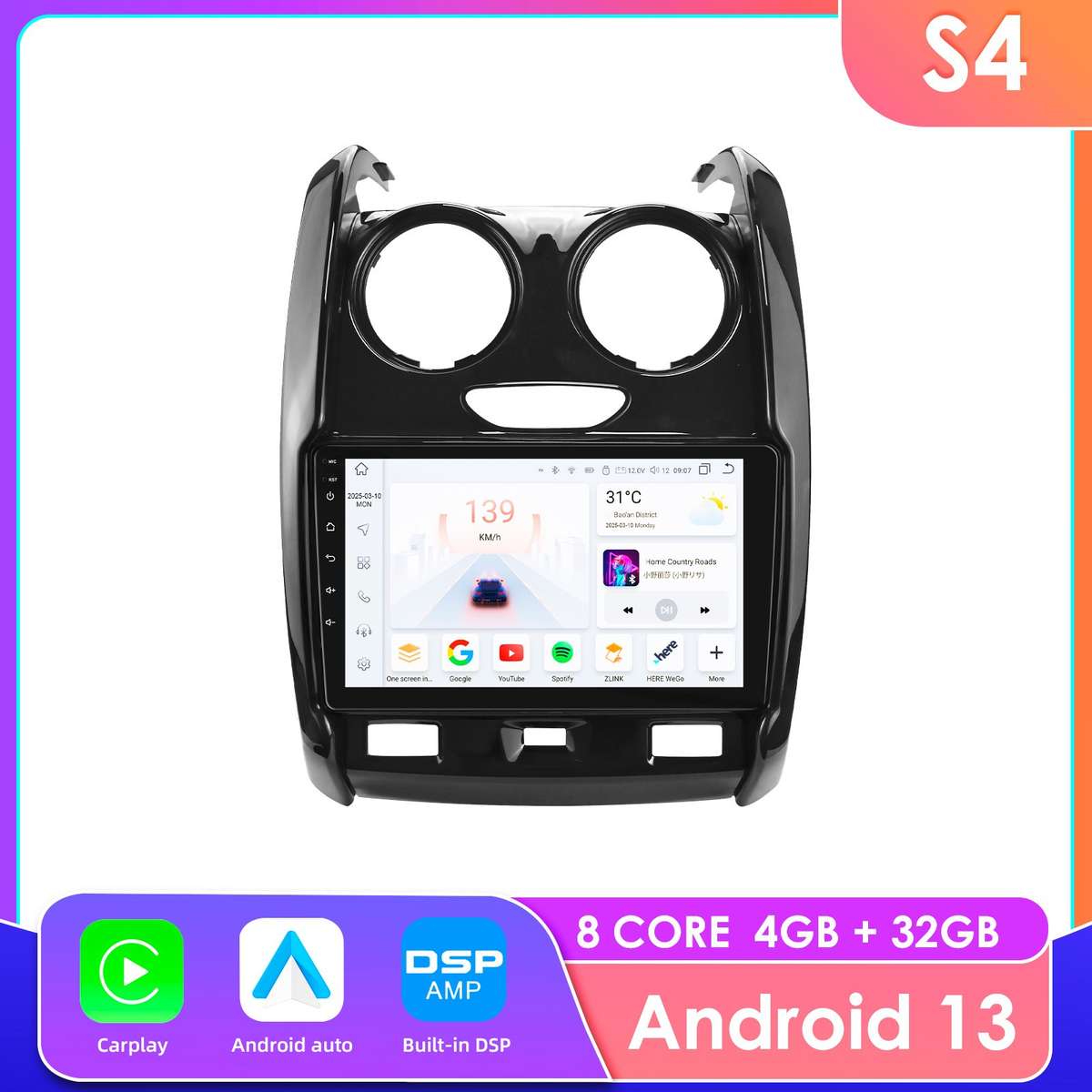 8Core For Renault Duster 2015-2020 9"Android 14 Car Stereo Radio DSP GPS CarPlay