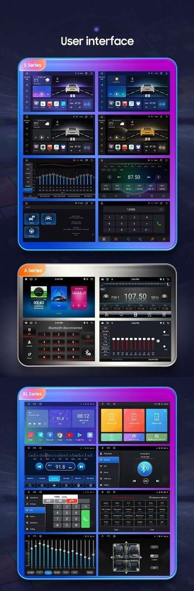 Single 1DIN Rotatable 10.1''Android 12 Touch Screen CarPlay Radio GPS WIFI 128GB