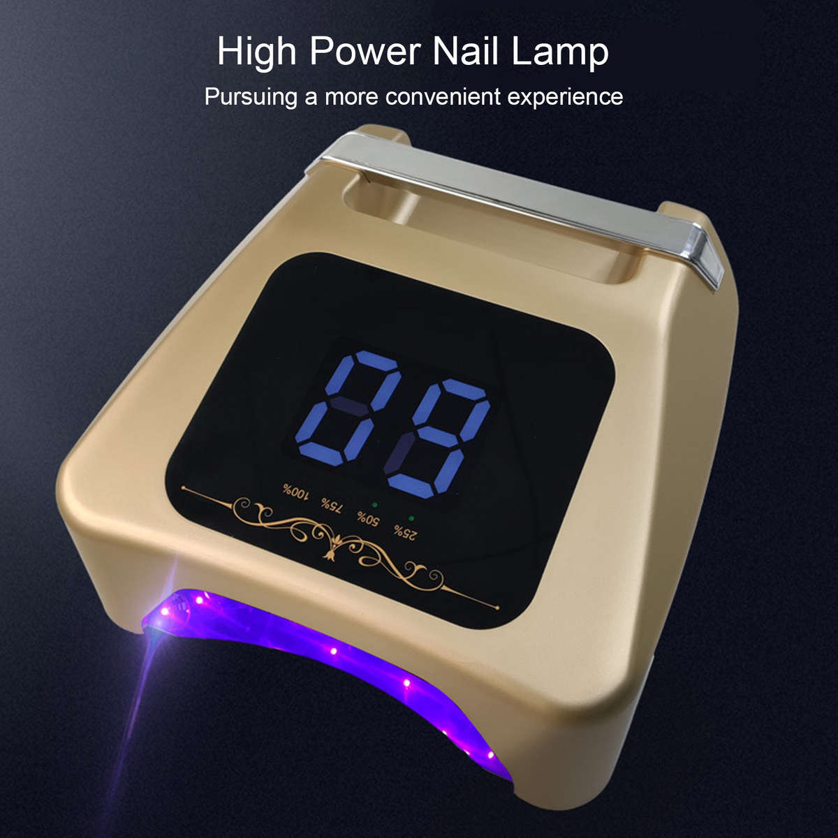 LED Nail Polish Lamp With 36pcs Lamp Beads Gold Smart Sensor Quick Drying Na CHW