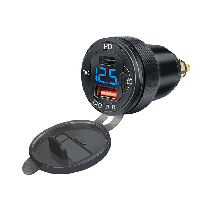 USB Charger Hella DIN Plug Socket Adapter & Voltmeter Fit for BMW Motorcycle 1pc