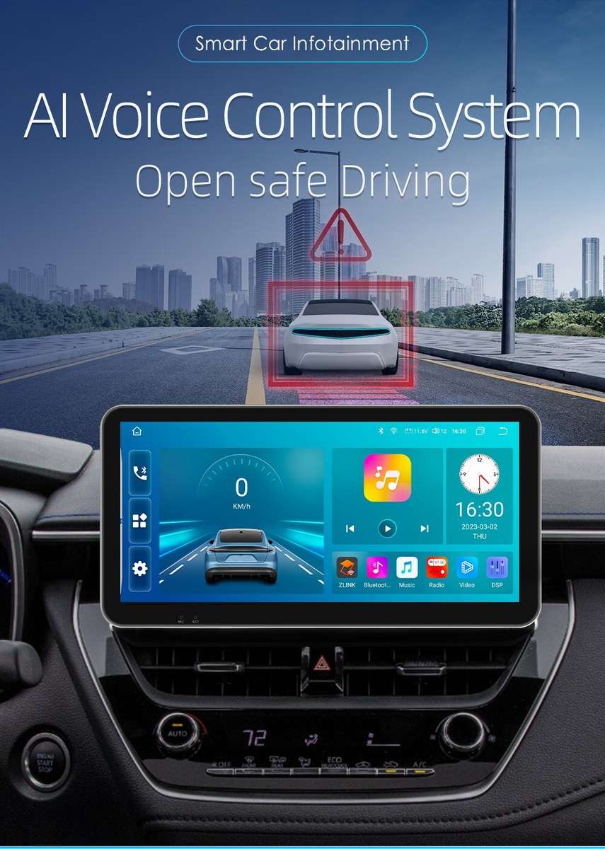10.33"Android 12 CarPlay Stereo BT GPS Radio Player For Toyota Corolla 2018-2021