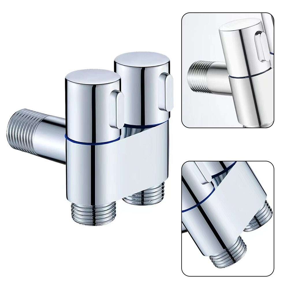 G1/2 1 In 2 Out Dual Control Washing Machine Faucet Toilet Triangle Valve