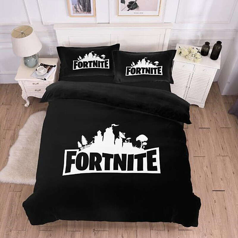3D Fortnite Duvet Set - BLACK - Fortnite Bedding - Double