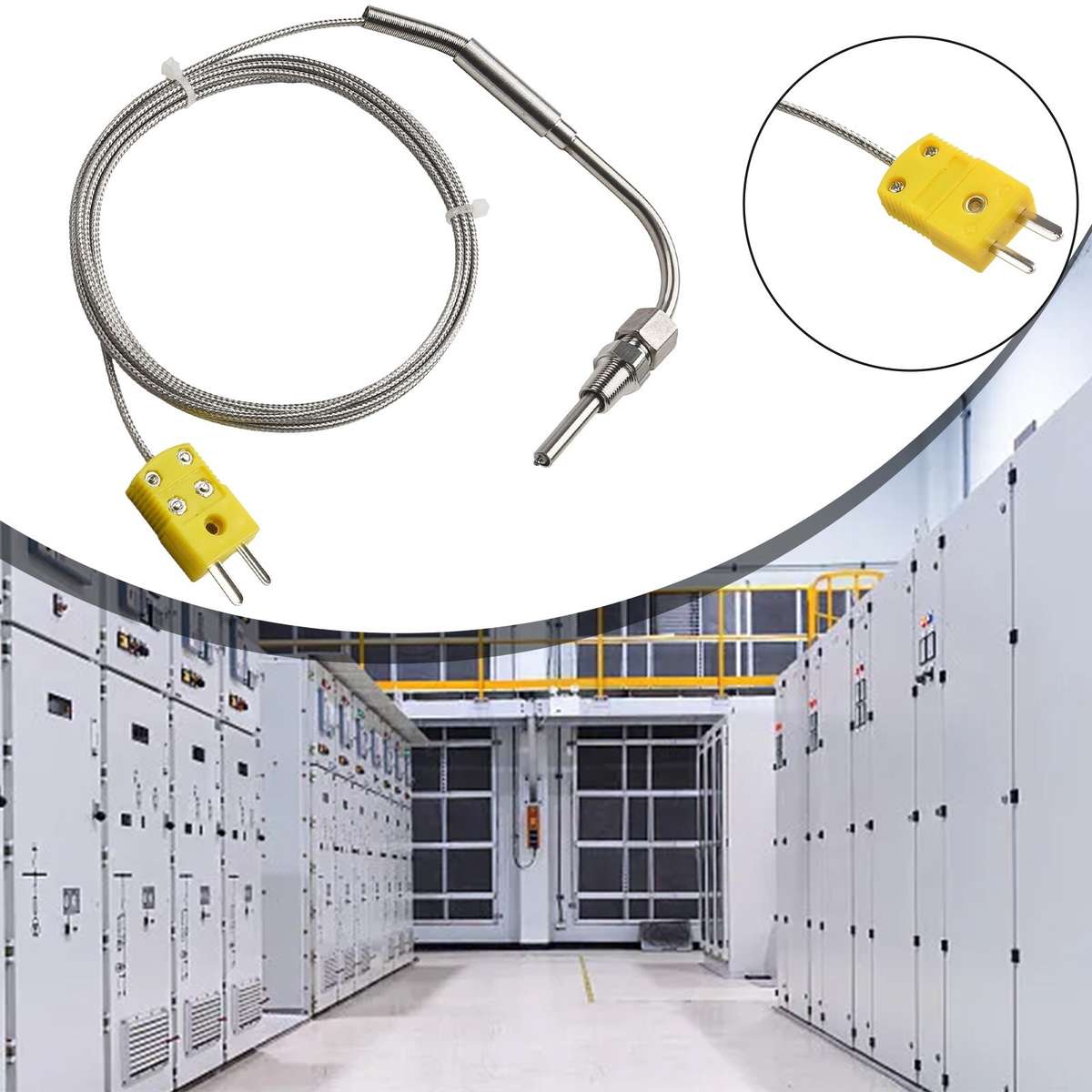 2M EGT K-Type Thermocouple Exhaust Probe High Temperature Sensor 1/8 NPT Threads