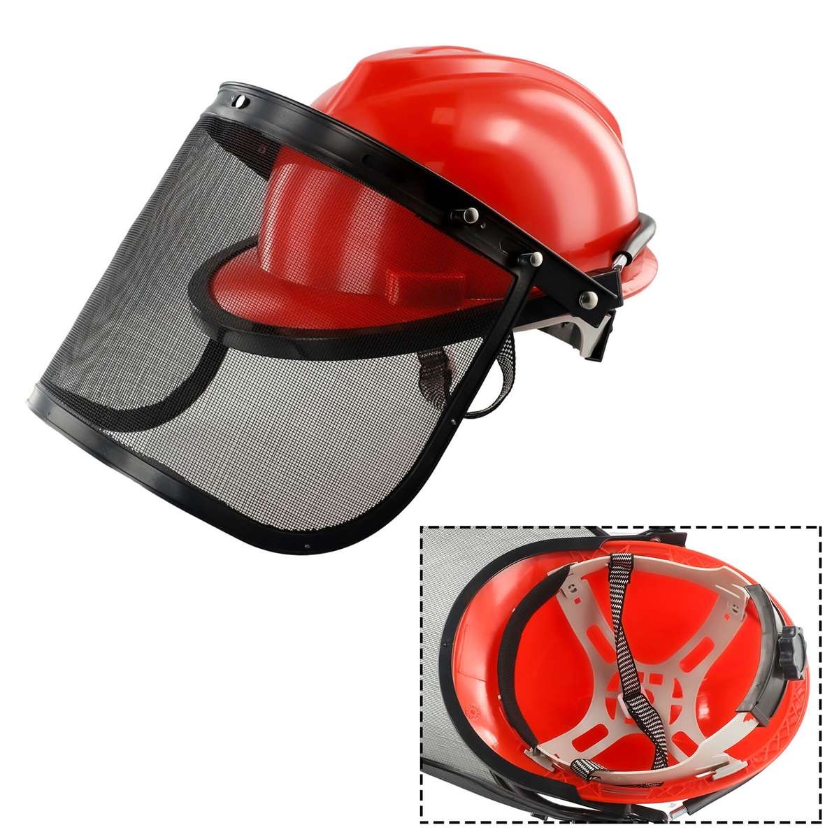 Chainsaw Safety Helmet Mesh Visor Hat Face Protective Mask For-Forestry Mower