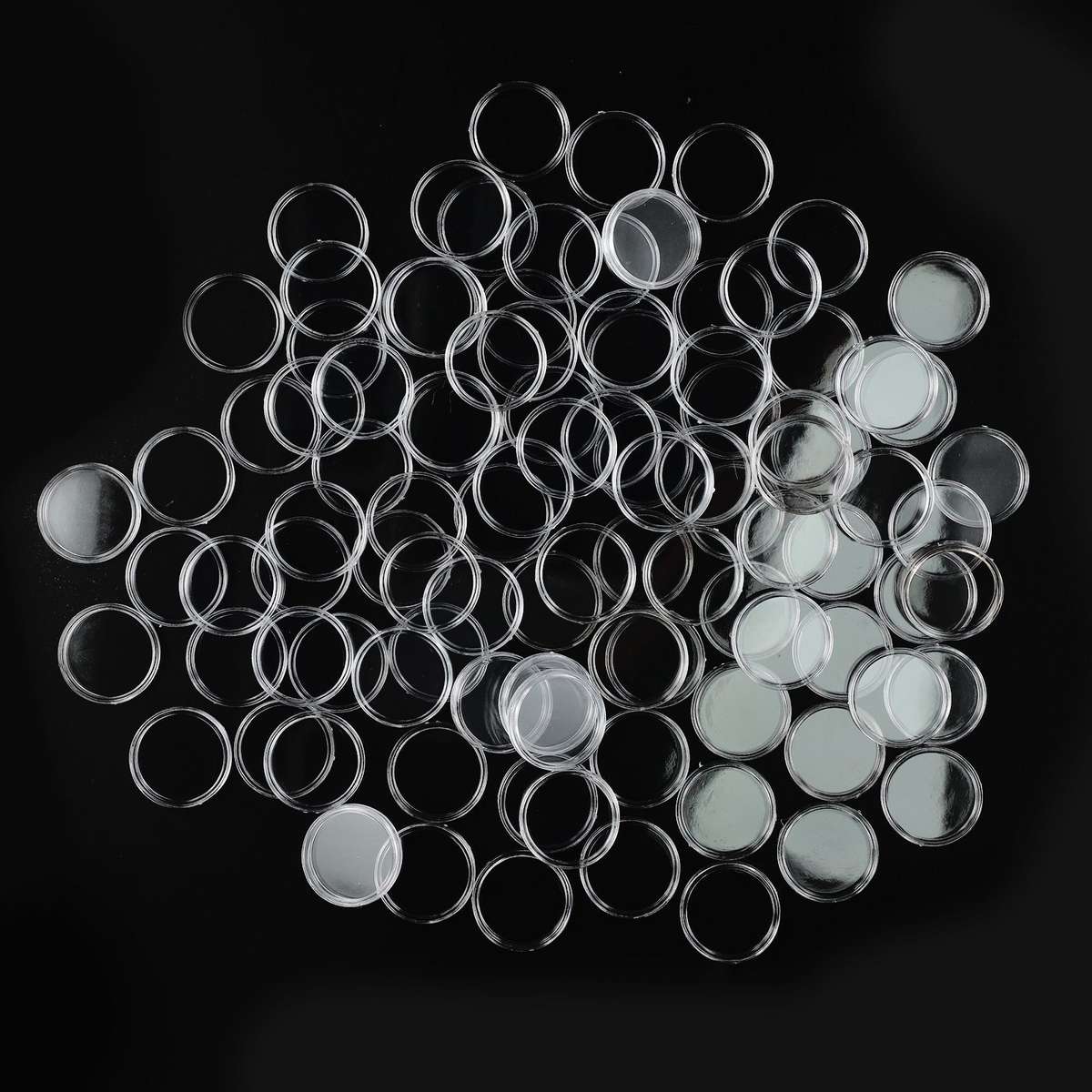 Coin Holder Accessories Transparent 100pcs 26mm Clear Plastic Storage Boxes Case