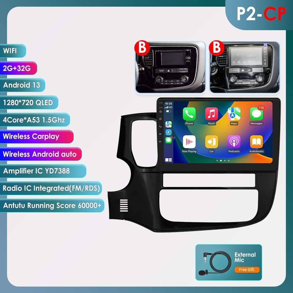 Android 14 For Mitsubishi Outlander 2012-2018 Car Stereo Radio Carplay GPS 2+32G