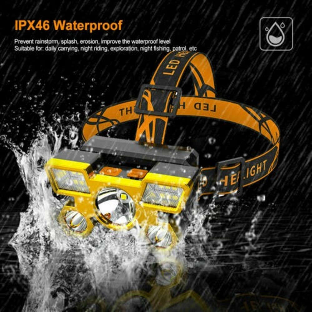 750000LM COB Headlamp Rechargeable Head Light Flashlight Torch Lamp Waterproof