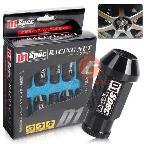 Generic D1 Spec Racing Nut - 20 Pcs - Black