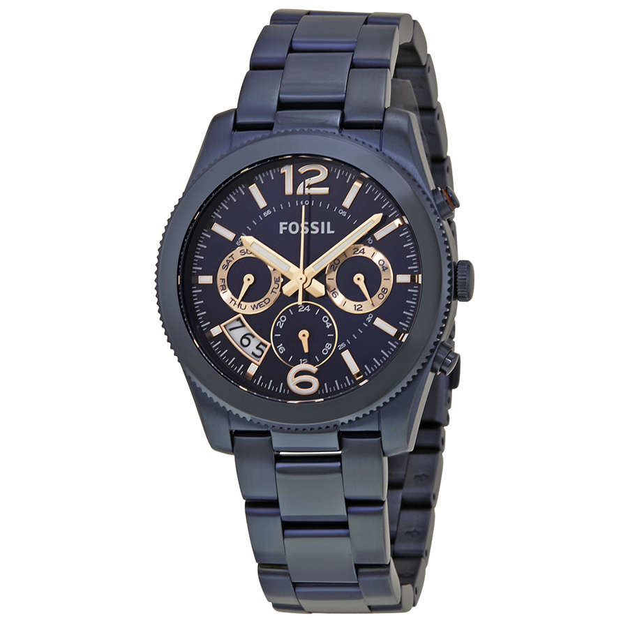 Fossil Perfect Boyfriend Navy Blue Dial Women's Watch ES4093