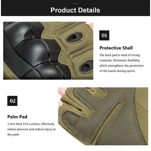 # 1 - Half Finger Glove With hardend Knuckle Unisex GREEN / LARGE