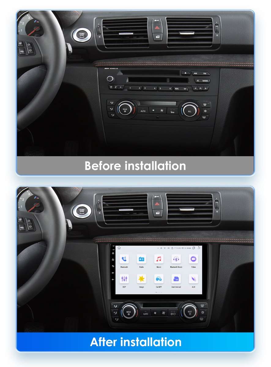 9" Android 12 For BMW 1 Series E88 E82 E81 E87 Car Stereo Radio Carplay WiFi GPS
