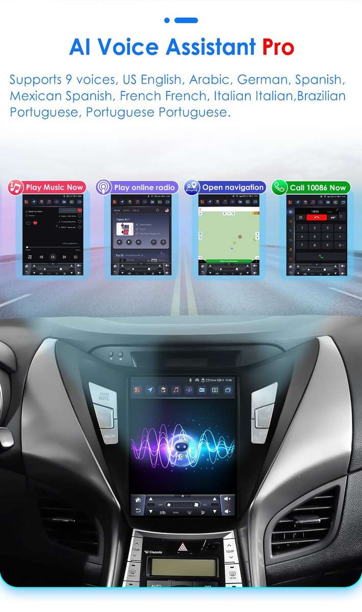 For 2011-13 Hyundai Elantra Stereo Radio 9.7'' Android 13 HeadUnit 6+64GB BTGPS