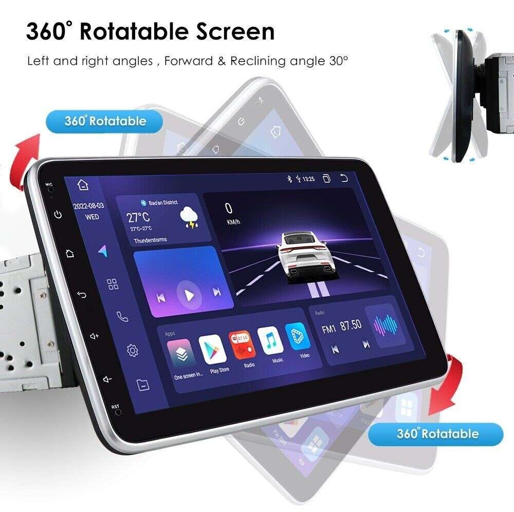 Double 2 DIN 10.1" TouchScreen Android 12 Car Radio CarPlay GPS Stereo BT 4+32GB