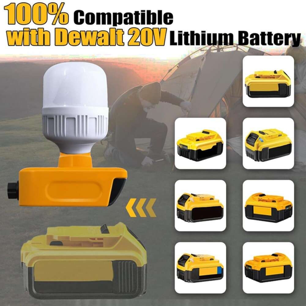 1300LM LED Work Light Protable Lamp Flashlight FloodLight for Dewalt 18V Battery