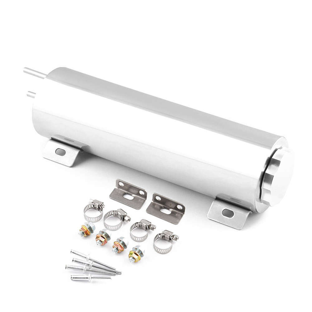3" x 10" Polished Stainless Steel 32 oz Radiator Overflow Tank with Bottle Tank