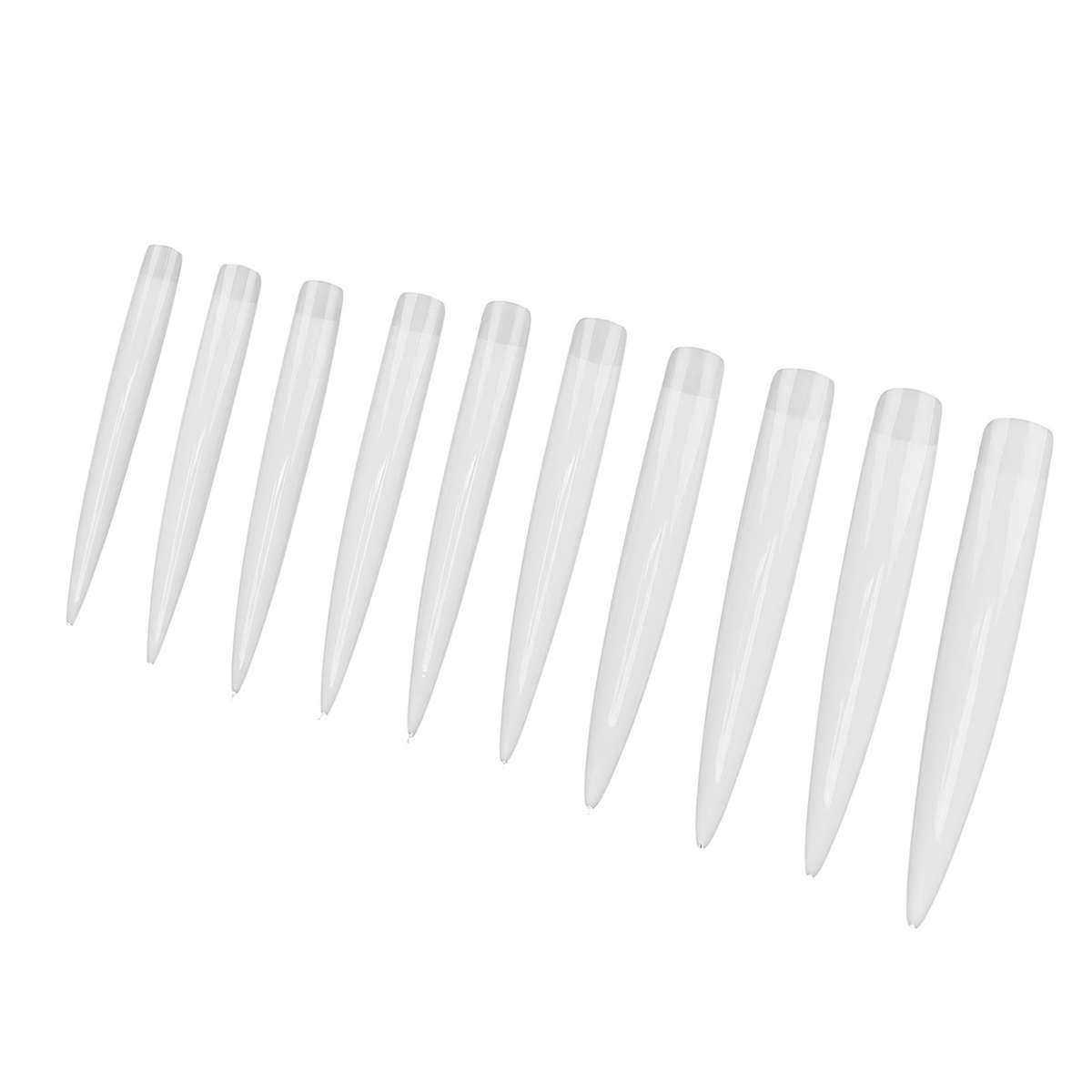 10pcs Professional Long Pointed Nail Tip Home Salon Fake False Nail Set Mani CHW