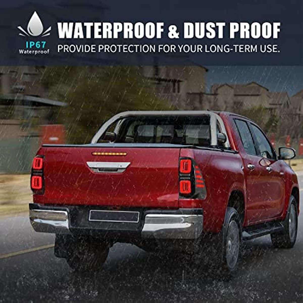 For Toyota Hilux/VIGO/REVO/CONQUEST 2015-2022 Pair LED Tail Lights Assembly