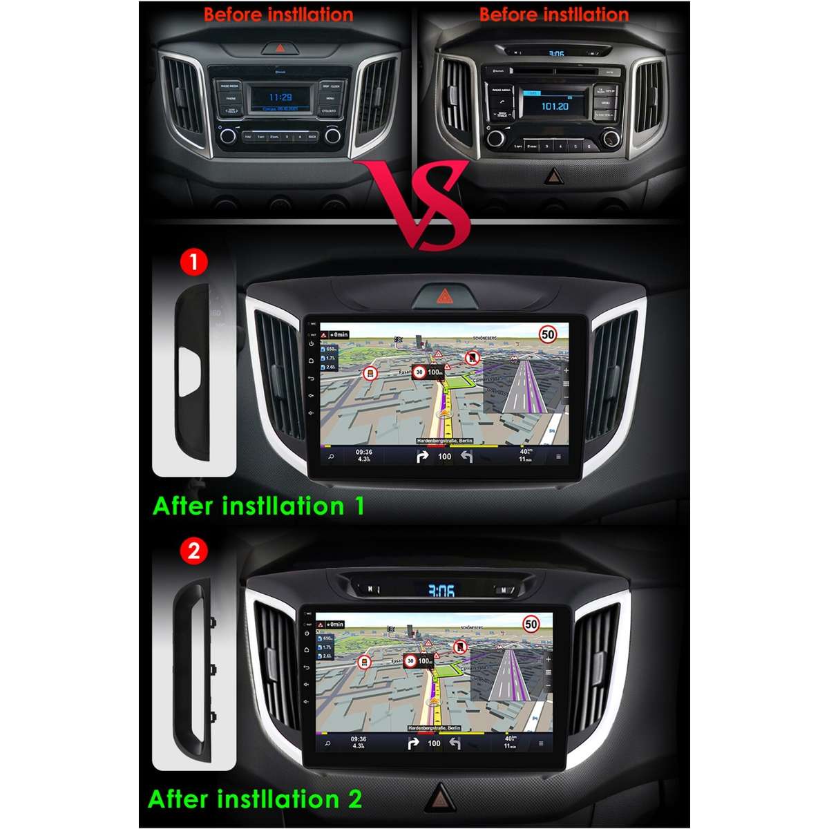 10.1" Android 13 Car Stereo Radio Player For Hyundai Creta IX25 2015-2019 RDS BT