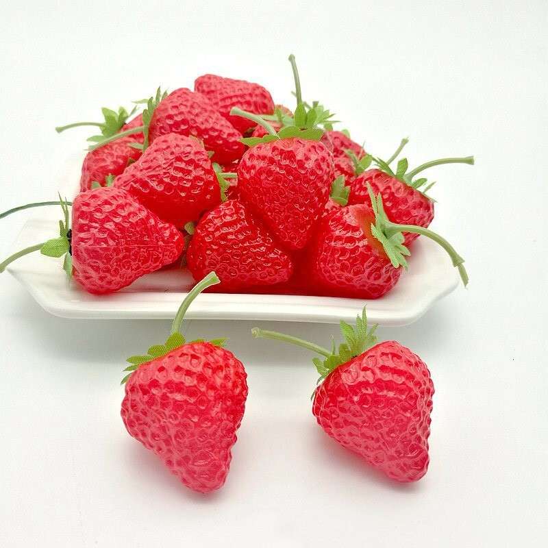 Artificial Plastic Strawberry Fruit Fake Display For Kitchen Home Foods Decor