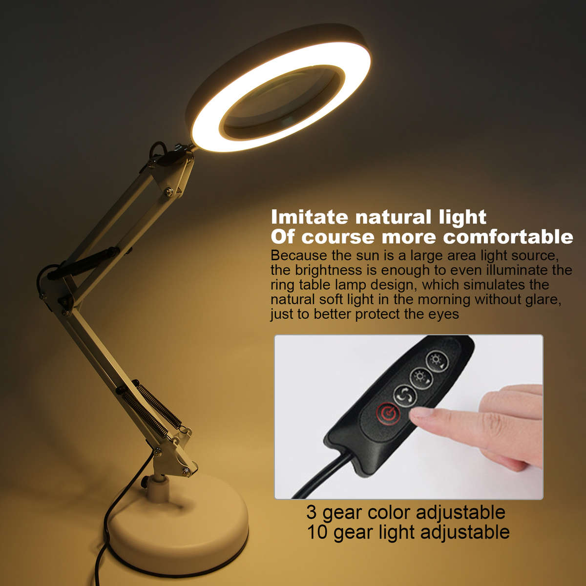 5X Magnifying Glass Lamp LED Chips With USB Interface 3000?6500K For Manicur CHW