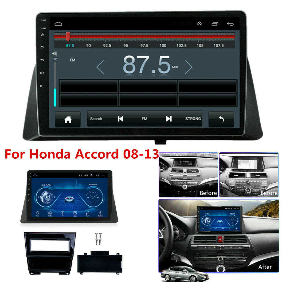 For HONDA ACCORD 2008 2009 2010-2013 GPS Car Android Stereo Apple Carplay Radio