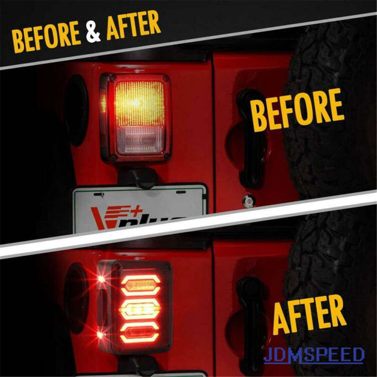 For Jeep Wrangler JKU JK Smoked Avenger 07-18 LED Tail Light W/Turn Signal Lamp