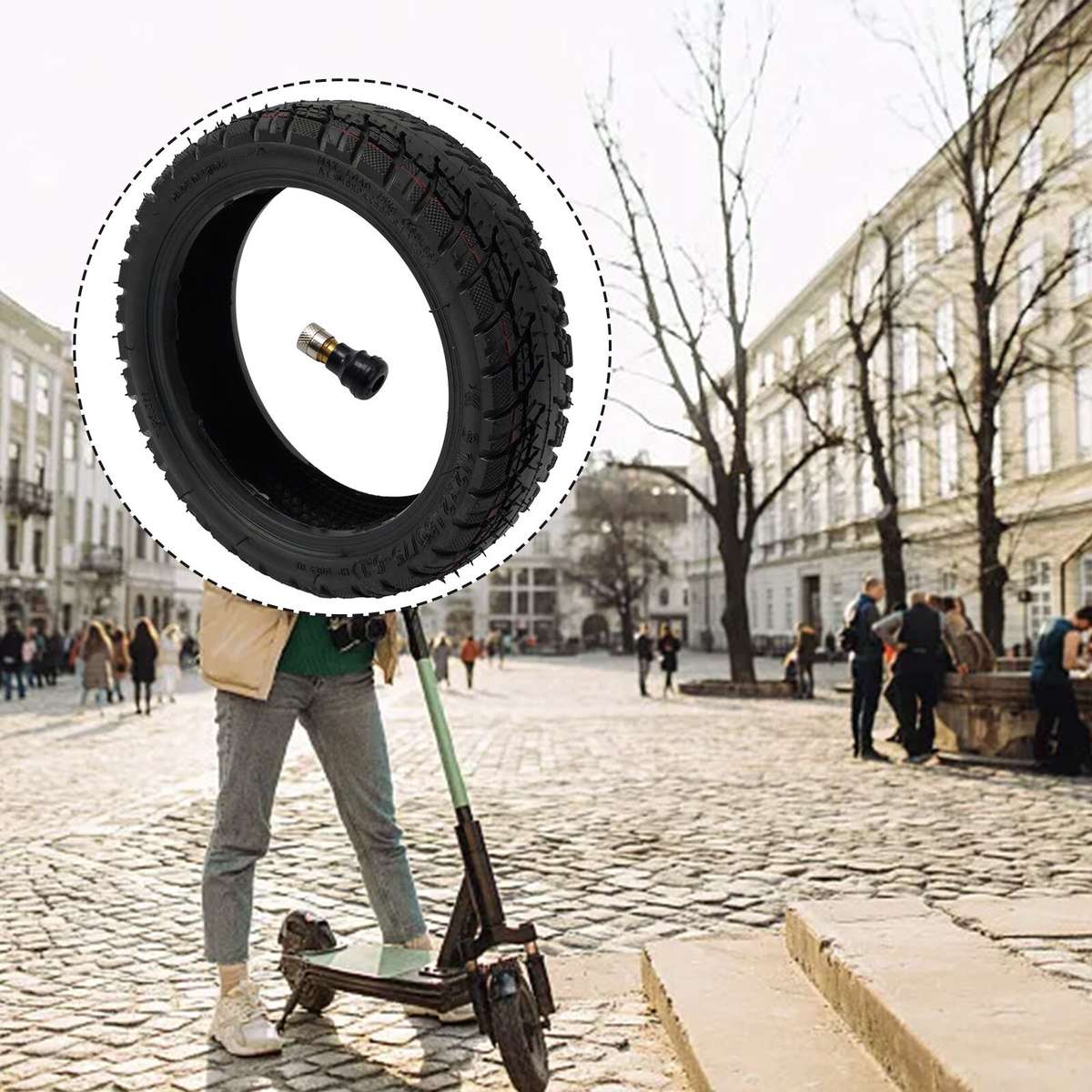 8 1/2*2 Electric Scooter Tire 50/75-6.1 Off-road Tubeless Tyre For