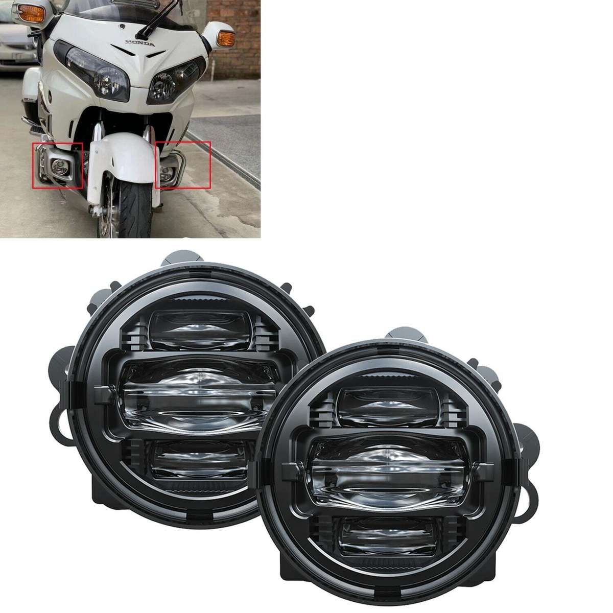 Motorcycle LED Driving Fog Light DOT Fog Lamp Assembly For Honda Goldwing GL1800