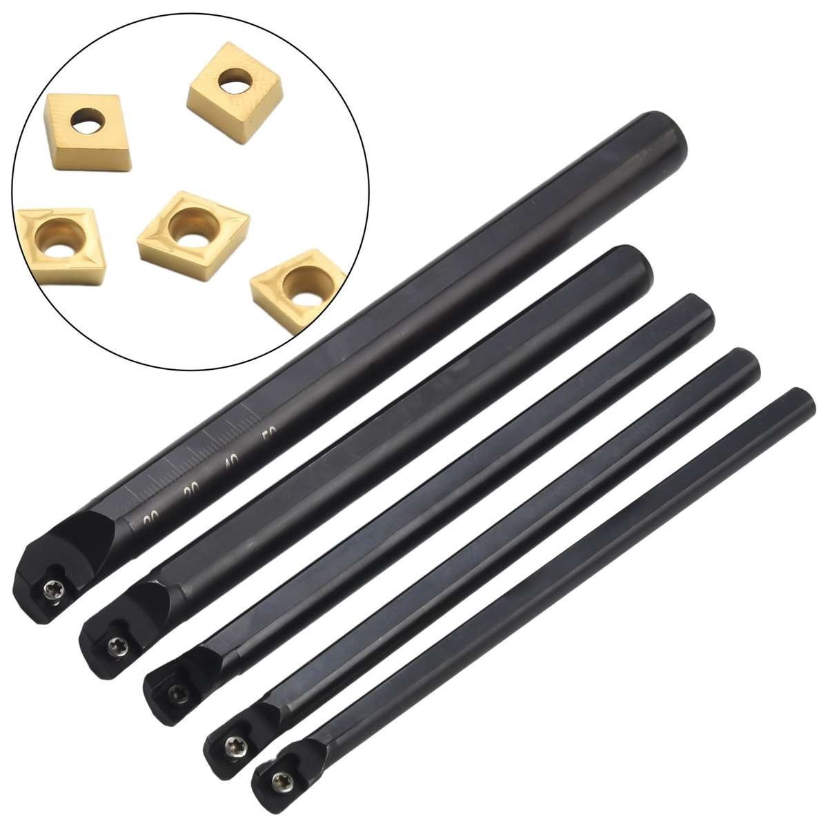 S06-10K For Small Bore Inner Hole 5 Pcs Turning Tools Holder Carbide Boring Bar