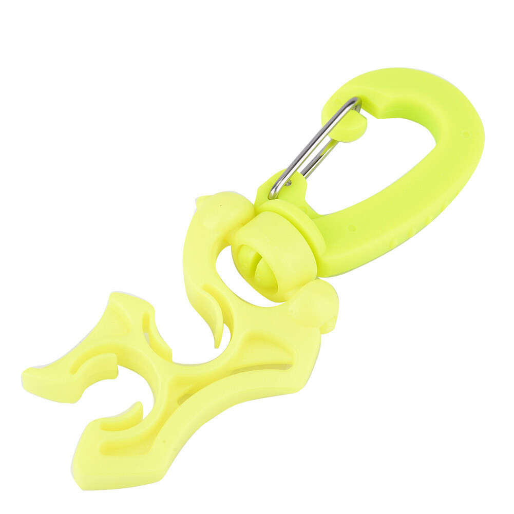 (Yellow)Scuba Diving Double BCD Hose Holder Clip Regulator Retainer Buckle CH