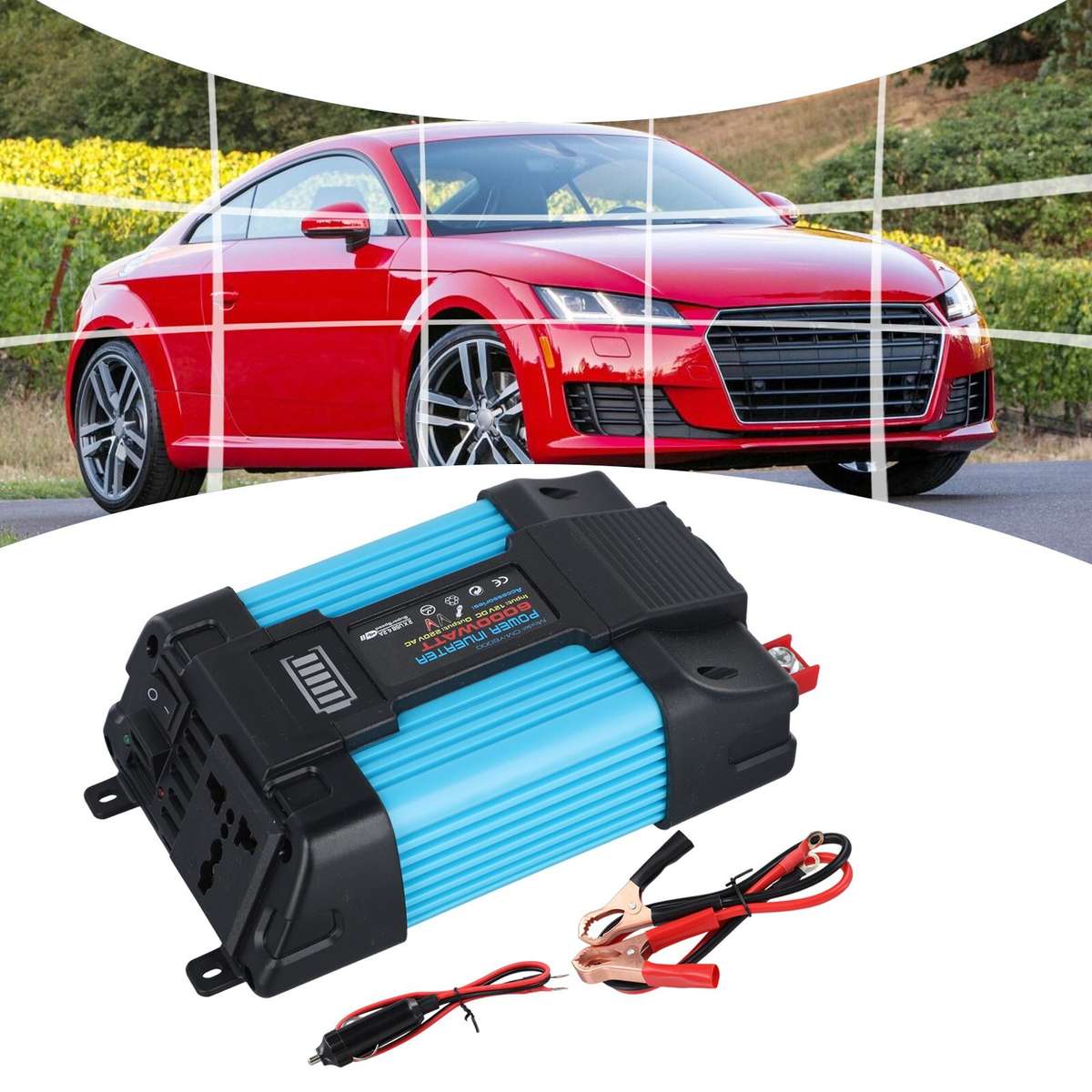 4000W Car Power Inverter DC12V To AC220V Pure Sine/Wave 2USB LCD Display