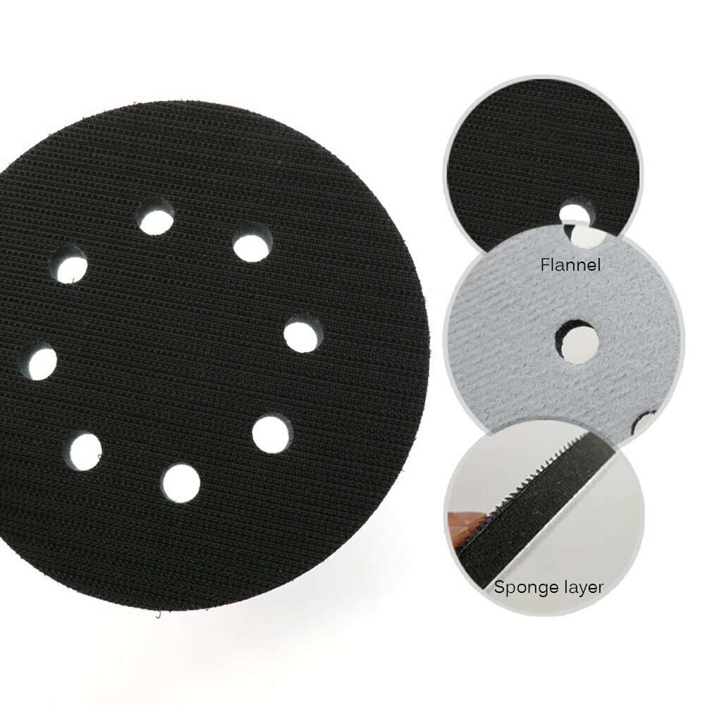 5 Inch 8-Hole Soft Sponge Interface Pad Hook&Loop Sanding Discs for Sanding Pads