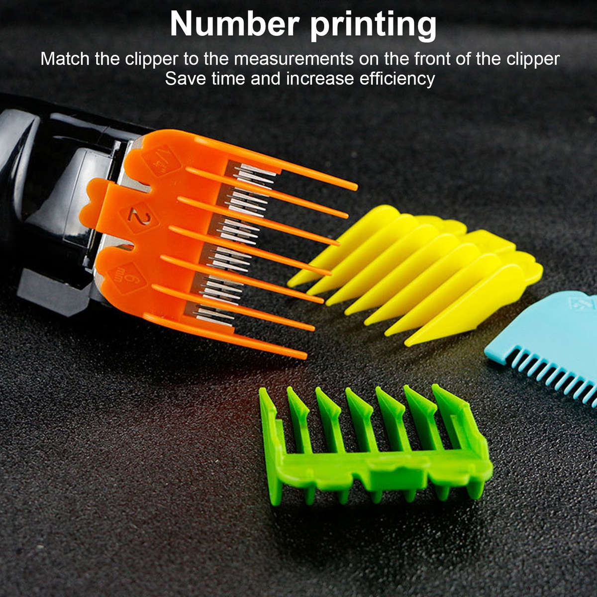 10pcs Hair Clipper Combs Guides Colorful Rounded Teeth Portable Hair Clipper CHW