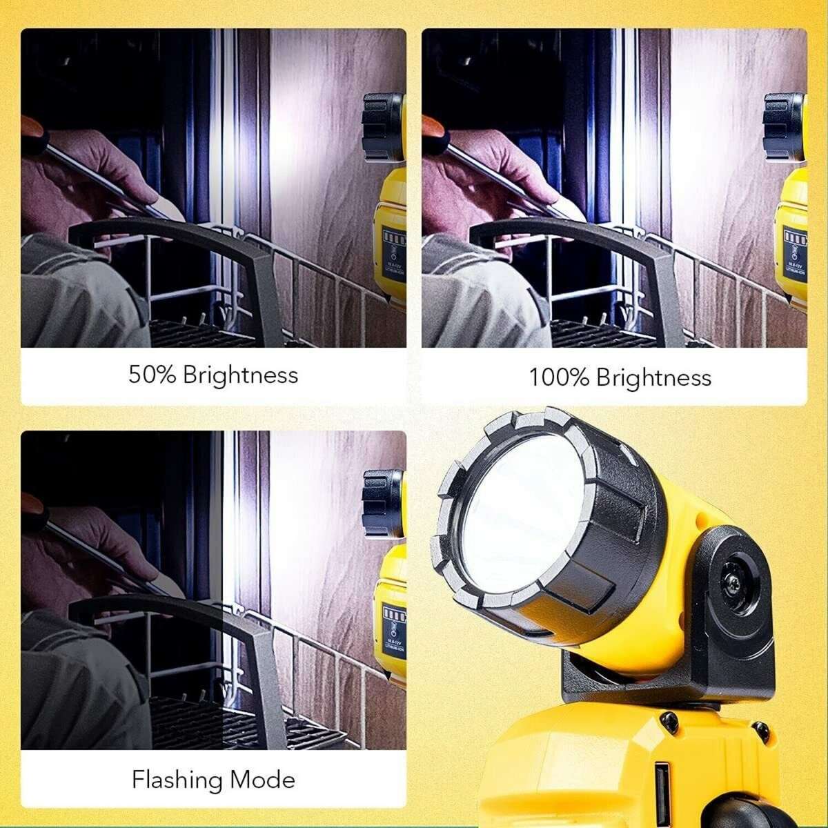 LED Work Light Electric Spotlight Flashlight For DeWalt 12V MAX Li-Ion Battery