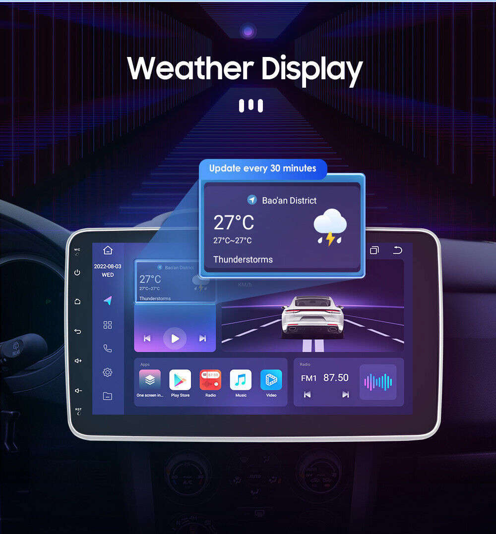8Core Android 12 9'' Car Stereo GPS Navi Headunit CarPlay Radio WiFi DSP 4G+32GB