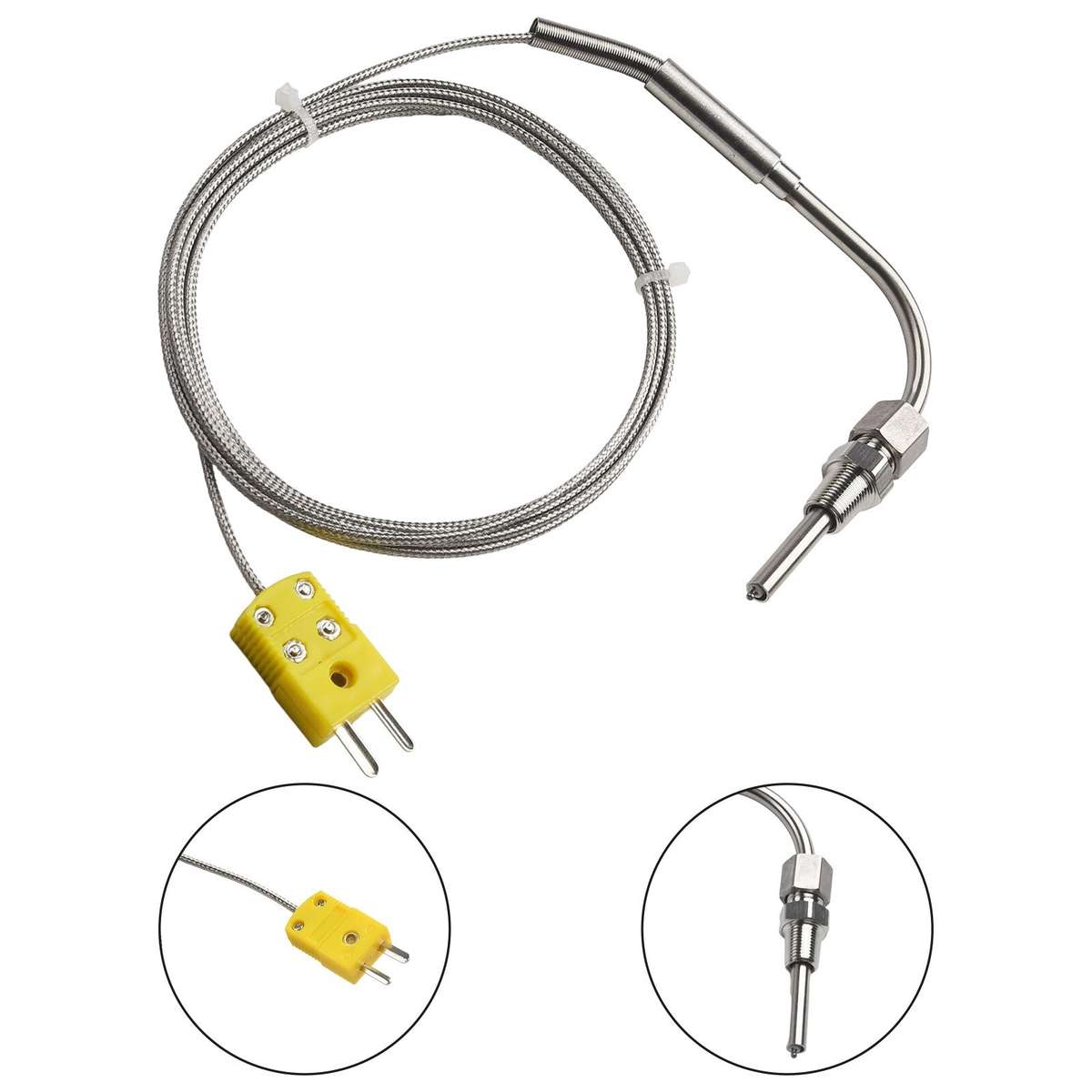 2M EGT K-Type Thermocouple Exhaust Probe High Temperature Sensor 1/8 NPT Threads