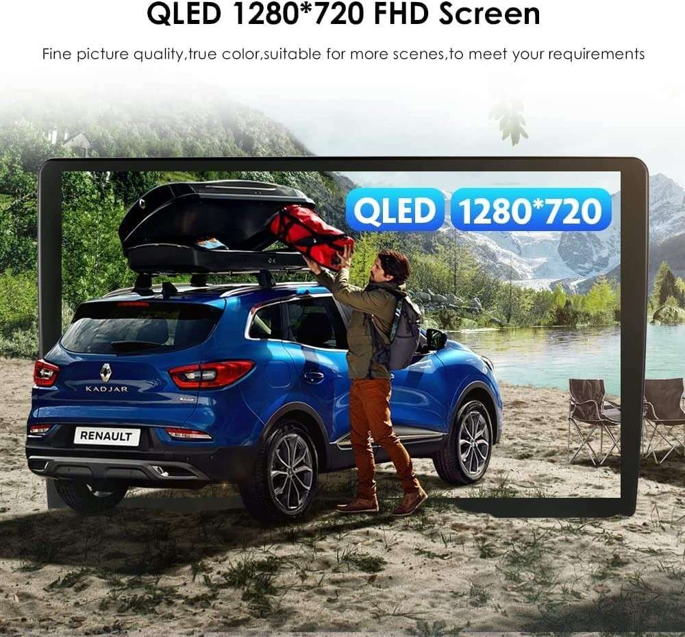 CarPlay Single 1DIN Rotatable 10.1'' Android 12 Car Stereo Radio GPS Wifi 4+32GB