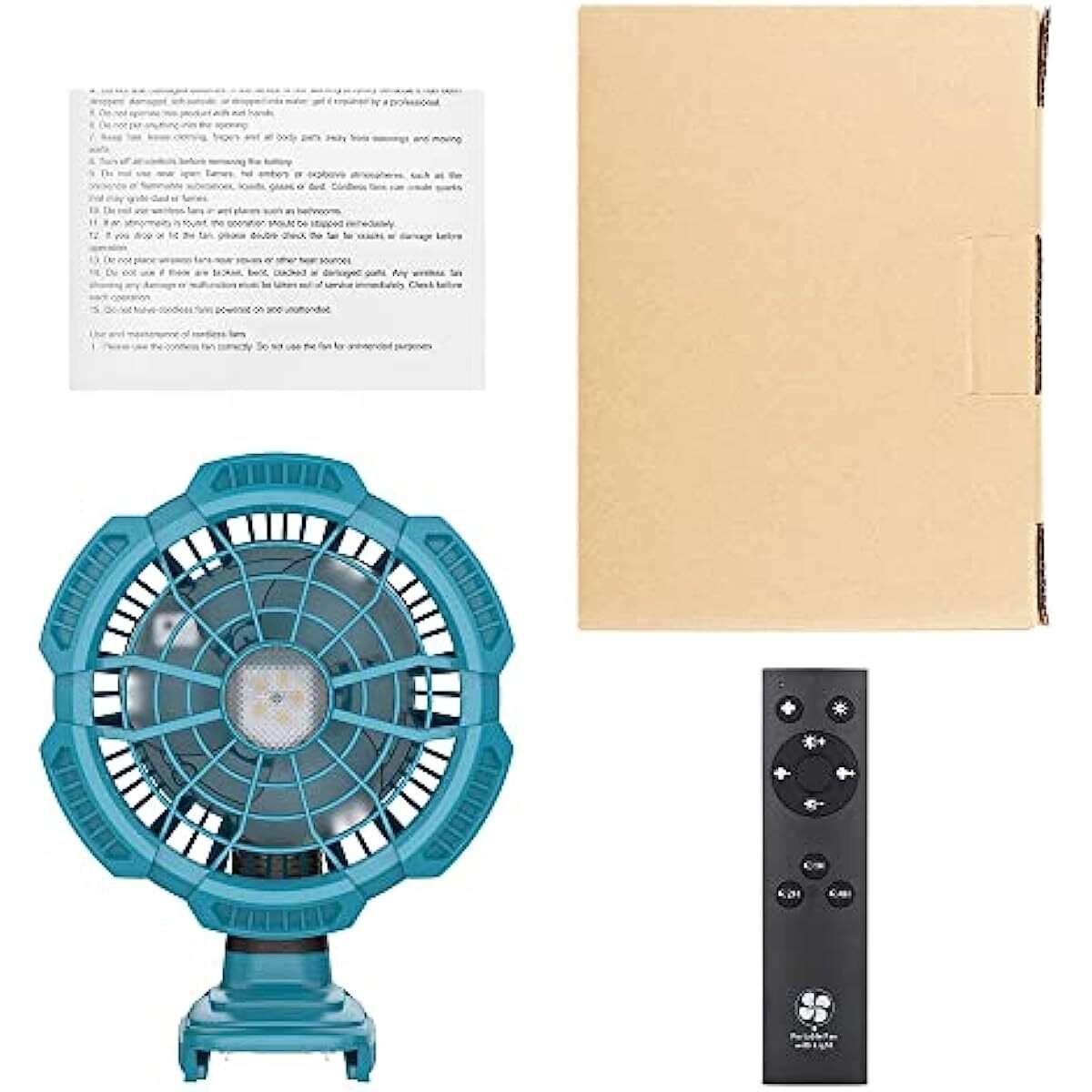 Portable Fan For Makita 18V Li-ion Battery Cordless Jobsite Fan With 9W Light