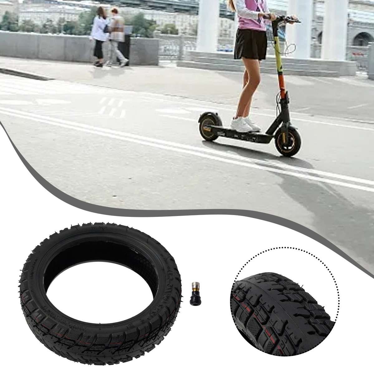 8 1/2*2 Electric Scooter Tire 50/75-6.1 Off-road Tubeless Tyre For