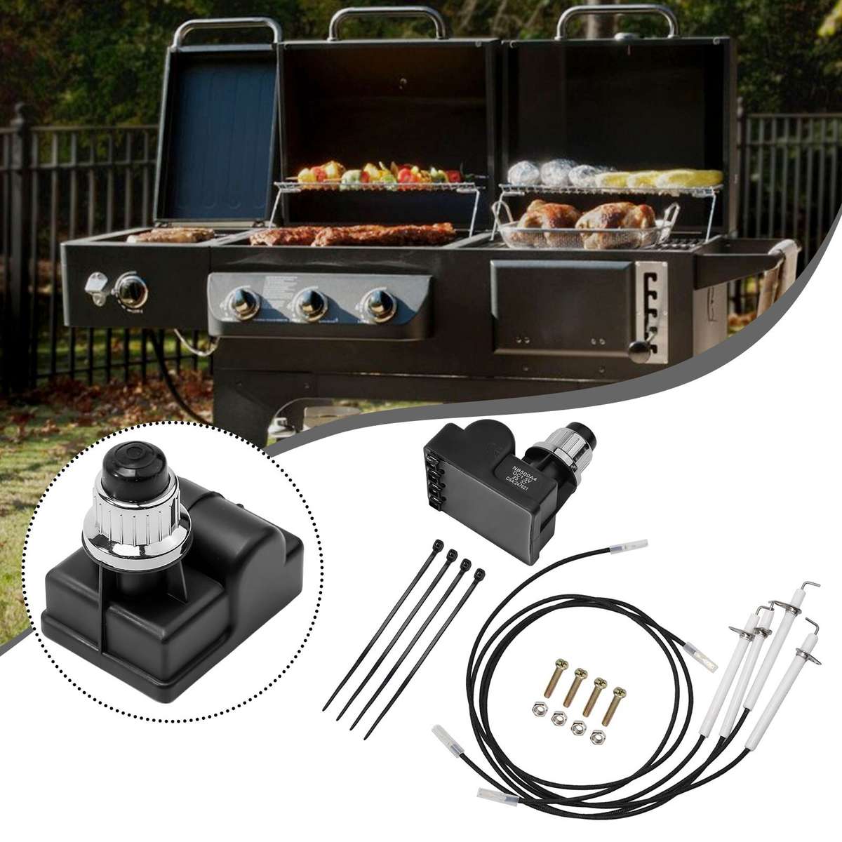 For 36 Inch Griddle Grill for IGNITION Kit Push Button Electronic-Bat