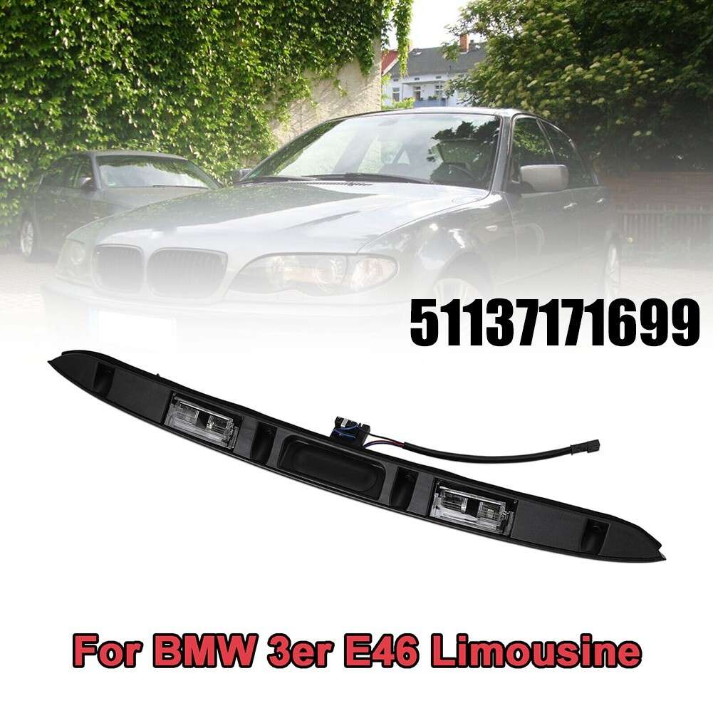 Car Trunk Lid Grip W/Key/Button/License Plate Light For BMW E46 325i 51137171699