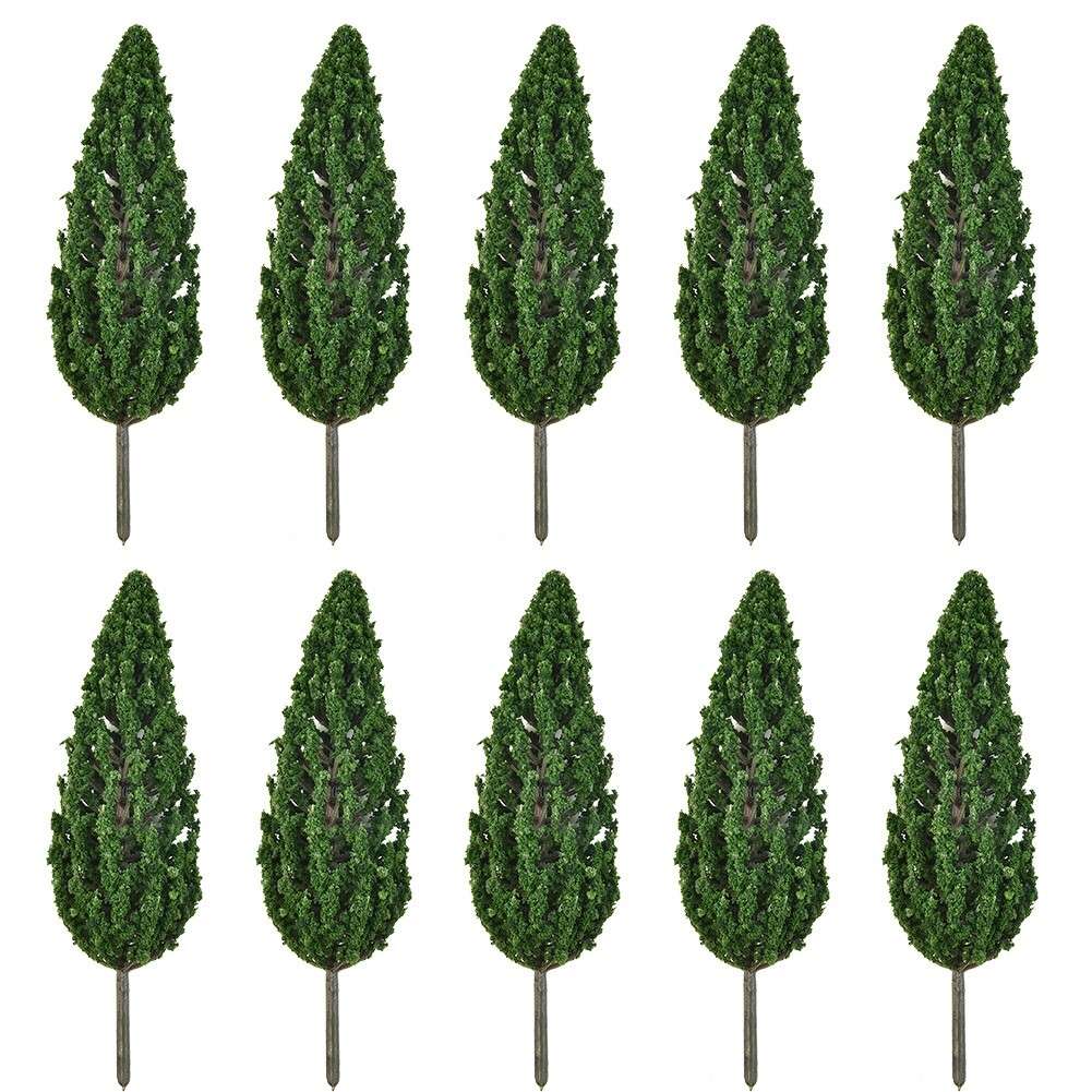 10x 15cm Model Pine Trees Green For O G Scale Railway Scenery Layout