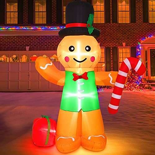 8Ft Christmas Gingerbread Man Decorations Outdoor 8Ft Christmas Inflatables