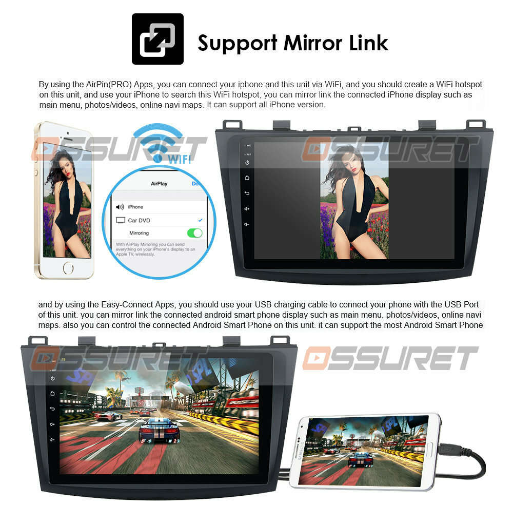 For Mazda 3 2010-2013 Car Radio 9" Android 9.0 2Din GPS Navi Stereo Wifi DAB+Cam